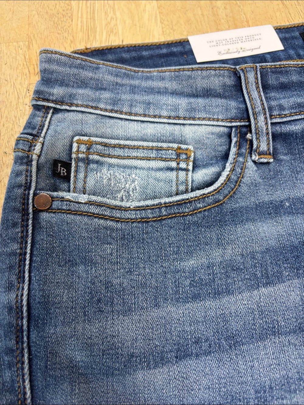 NWT Judy Blue High Waist Trouser Flare Jeans Size 13/31 Medium Wash Wide Hem - Picture 5 of 7